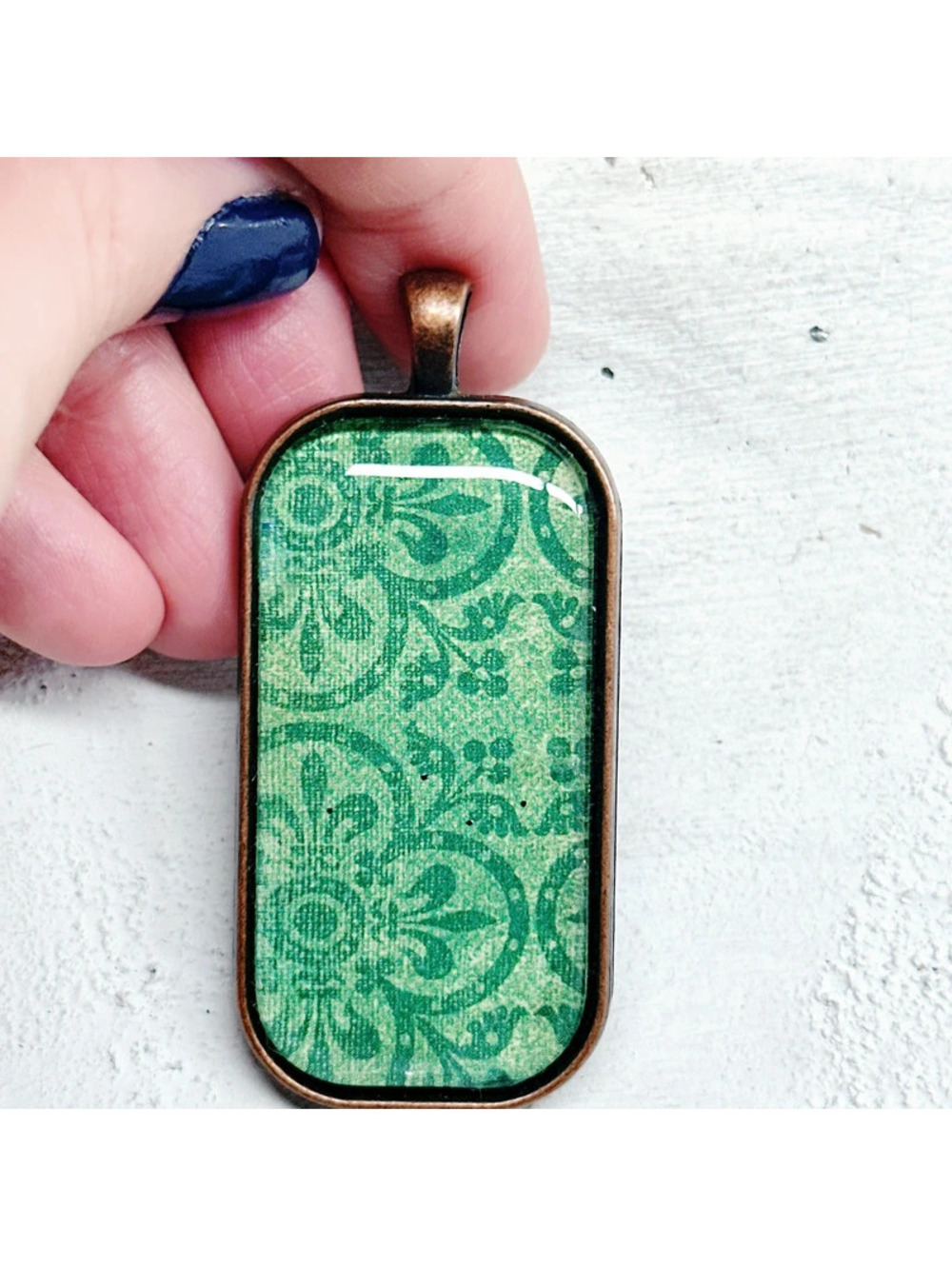 1055mc. Green Bronze Pendant